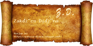 Zakócs Diána névjegykártya